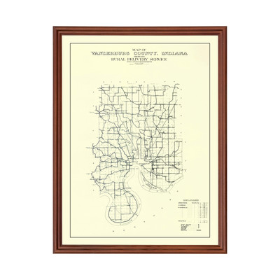 Old Map of Vanderburgh County, IN 1908 - Vintage Indiana Art