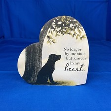 Heart-Shaped Pet Memorial Plaque -  No Longer by My Side,But Forever In My Heart  