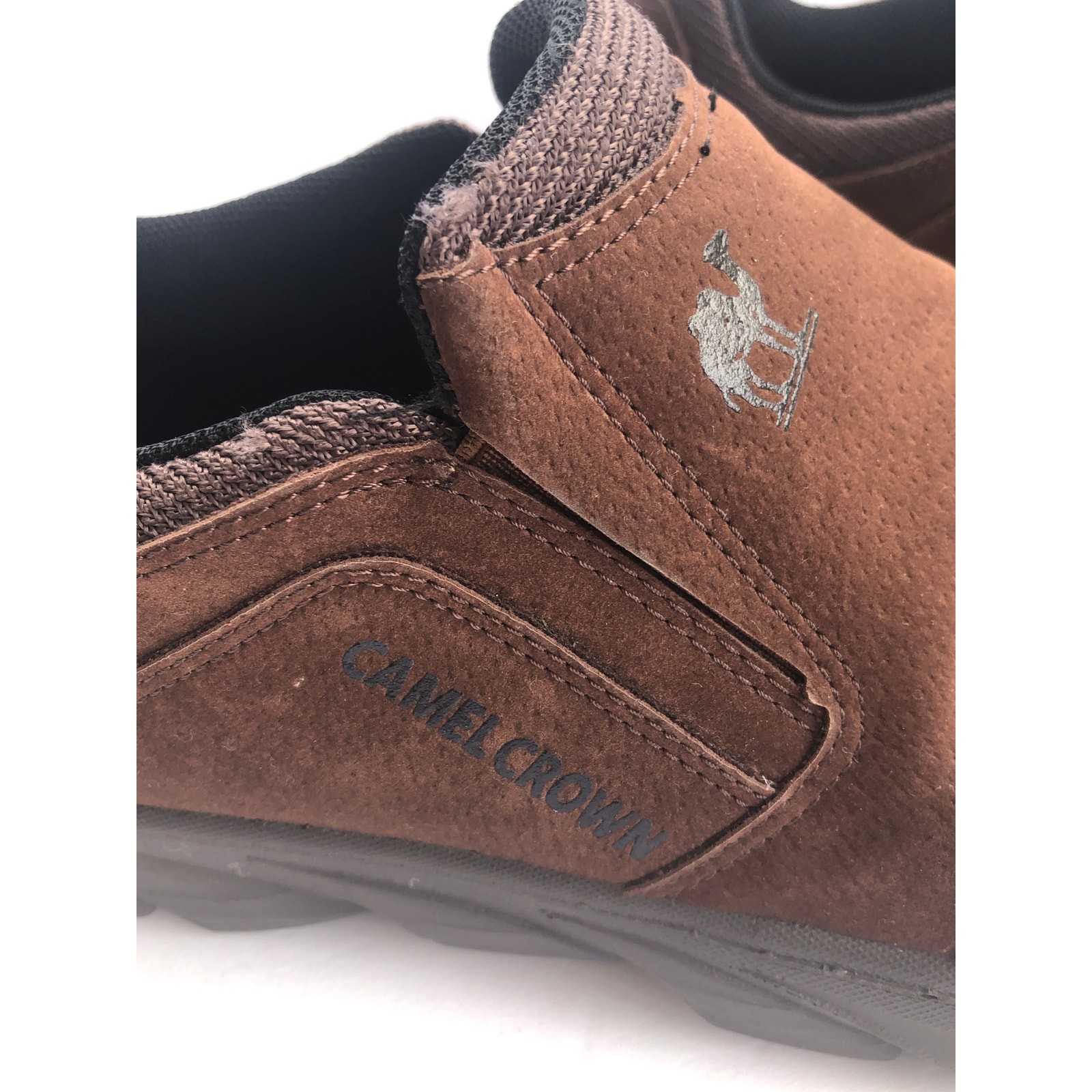 Camel Crown Brown Suede Leather Slip On Casual Shoe Mens Loafer Size 9.5