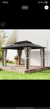 Outsunny 3x4m Polycarbonate Hardtop Gazebo with Aluminium Frame, Grey