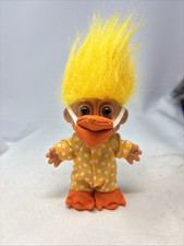 Russ Troll 4.5'' Doll Duck Costume W/ Duck Bill Beak Webbed Feet Chick Yellow
