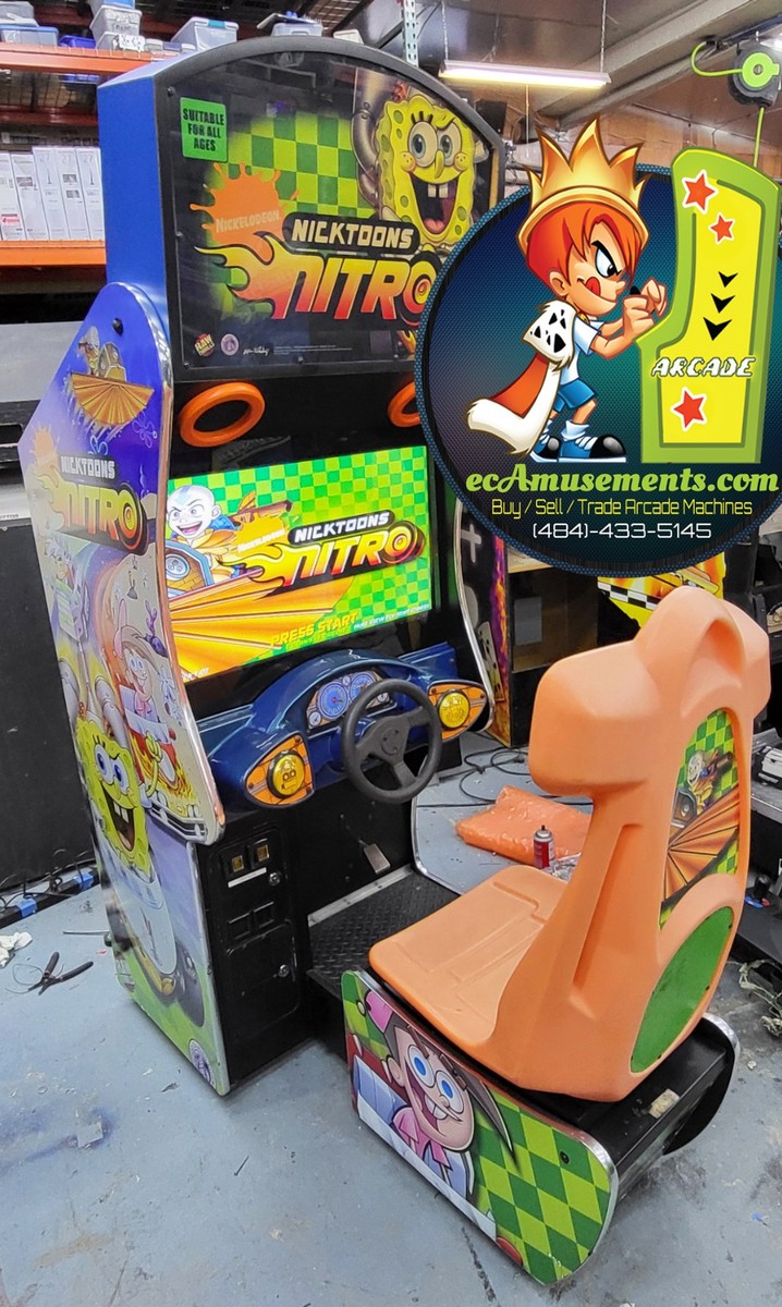 Nickelodeon Nicktoons Nitro Arcade Sit Down Driving Racing Arcade