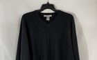 Vintage 90s Geoffrey Beene Textured Grid V-Neck Acrylic Sweater Black Sz XL — photo 3