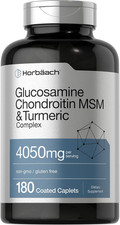 Glucosamine Chondroitin  MSM  Turmeric 180 Caplets Triple Strength Gluten Free