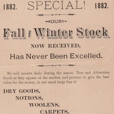 1882 D.C. Winebrener Dry Goods Woolens Carpets Frederick MD Print Ad