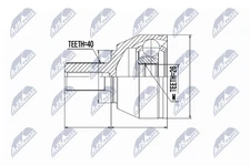 NTY NPZ-FR-040 Joint Kit, Drive Shaft for Ford, Volvo