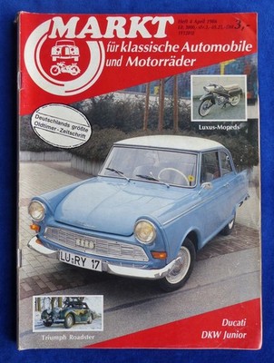 Oldtimer Markt Heft 4/1986 - Ducati DKW Junior Triumph Roadster Peugeot 404 Saab