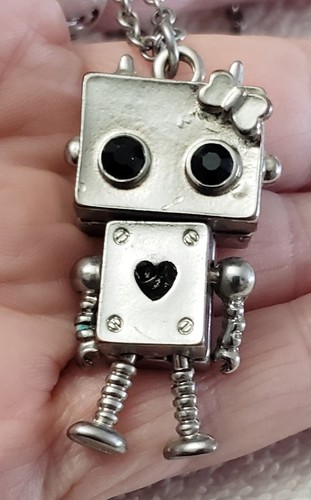 Silvertone 1 1/2" Moveable Articulated Robot Pendant & 24" Adjustable Necklace - Picture 1 of 5
