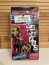 2015 NOS Paper Magic Group Mattel MONSTER HIGH 32 Valentines With Tattoos NIB