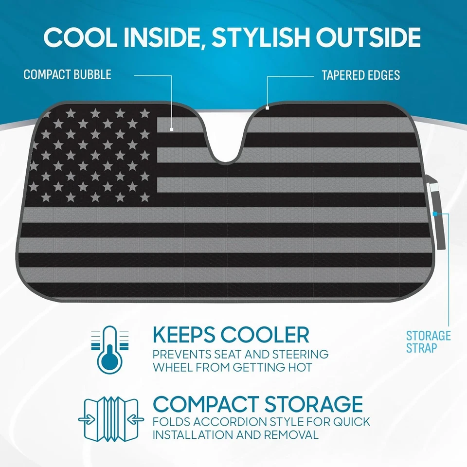 Nuevo acordeón parabrisas ventana coche bandera EE. UU. para Chevrolet Foto 4 de 4