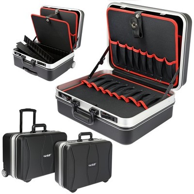HMF Werkzeugkoffer leer aus ABS-Kunststoff oder Werkzeugtrolley mit Rollen