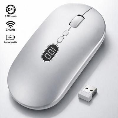 2,4 GHz Kabellose Maus UltraSlim USB Wiederaufladbar Kabellos Optisch für PC Laptop