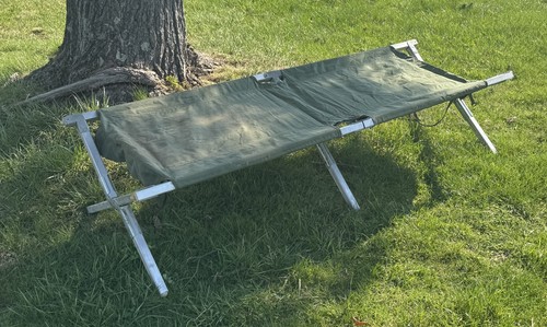 FAIR Compact Lightweight FOLDABLE Aluminum Sleeping Cot US Military NO END RODS
