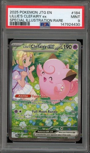 Pokemon Lillie's Clefairy ex Journey Together SIR #184 PSA 9 Mint