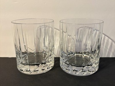 ROGASKA GALLERIA DOUBLE OLDFASHIONED GLASSES SET OF 2 NICE CONDITION
