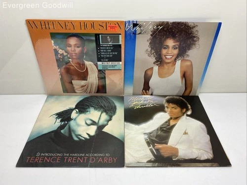 Lot of 4 Whitney Housten,Michael Jackson,Terence Trent Vinyl Records