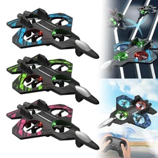 Skyriders Rc Jet, Rc Stunt Fighter Jet Toy for Kids with 360° Flips LED Light GN