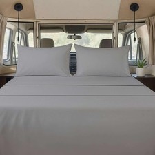 Ready Rest 4 Piece Rv Three Quarter Sheet Set 48X80 - Light Grey Deep Pocket