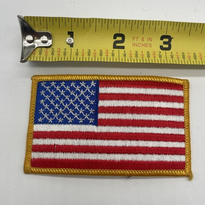 #ad U.S. Military Army American Flag Shoulder Patch Yellow Boarder Iron Sew On 3.5” $2.35