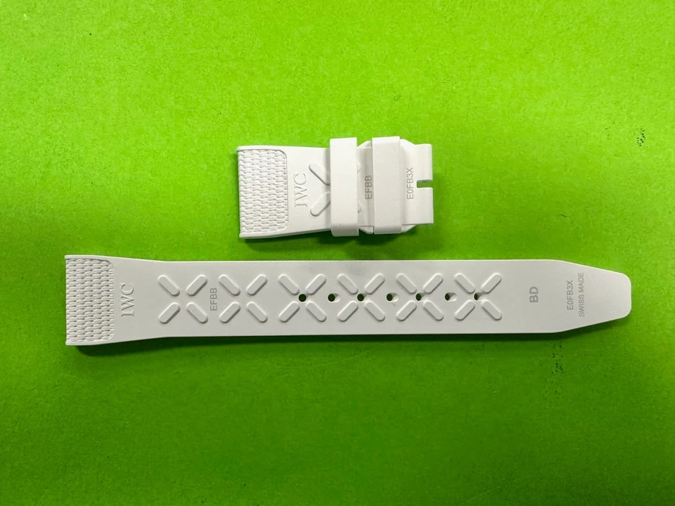 Correa de reloj IWC E0FB3X de goma blanca genuina 21 mm x 18 mm genuina Foto 2 de 2