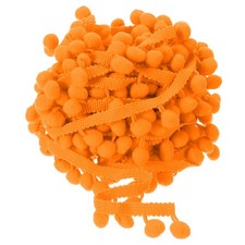 20 Yards Pom Pom Ball Fringe Trim, Band Nähzubehör DIY Basteln (12mm, Orange)