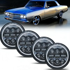 4PCS For 1965-1978 Ford LTD 5.75" 5-3/4 DOT LED Headlights Hi/Lo Beam DRL