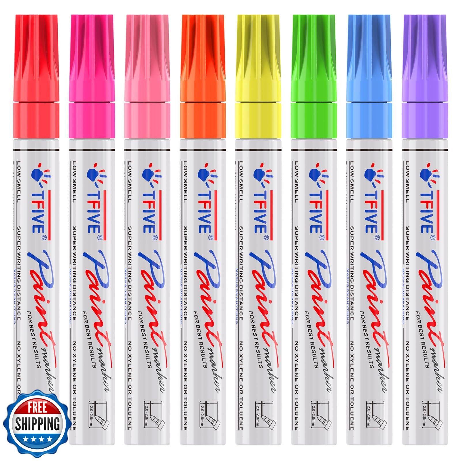 TFIVE Fluorescent Paint Markers, 8 Colors Neon UV Paint Pens for 