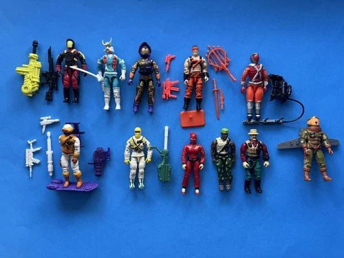 Vintage  GI Joe 11 Figure Lot  ARAH & Accessories 80's 90's Bazooka Jinx Crimson