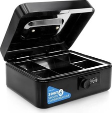 Security Money Box Fire Proof Lock Safe Storage Cash Gun Jewelry Portable Safety