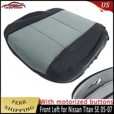 For 04-07 Nissan Titan Left Front Driver Bottom Cloth Seat Cover Black Gray