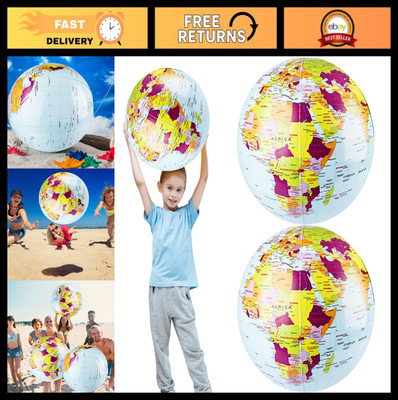 2 Pack 24'' Inflatable World Globe Beach Ball - Giant Earth Globes for Pool Party