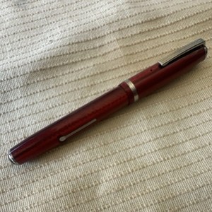 Esterbrook Red Fountain Pen Chrome Trim Stainless Steel Nib Vintage Plastic