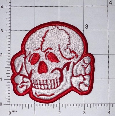 Dead Head Patch Red Hook & Iron-On Repro New A957