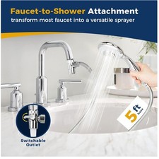 Shower Head Hose Attachment for Sink/Tub Faucet -