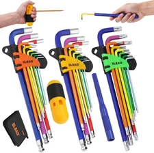 ELEAD Hex Key Allen Wrench Set: 29-Piece Rainbow Colored Hex Torx Key Set, Long