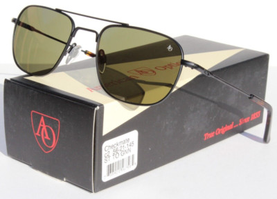 AMERICAN OPTICAL Checkmate Sunglasses Black/Calobar 56-21-145 ST TO GNN NEW