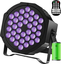 U King 72W Rechargeable Black Lights for Glow Party Battery Powered with Remote