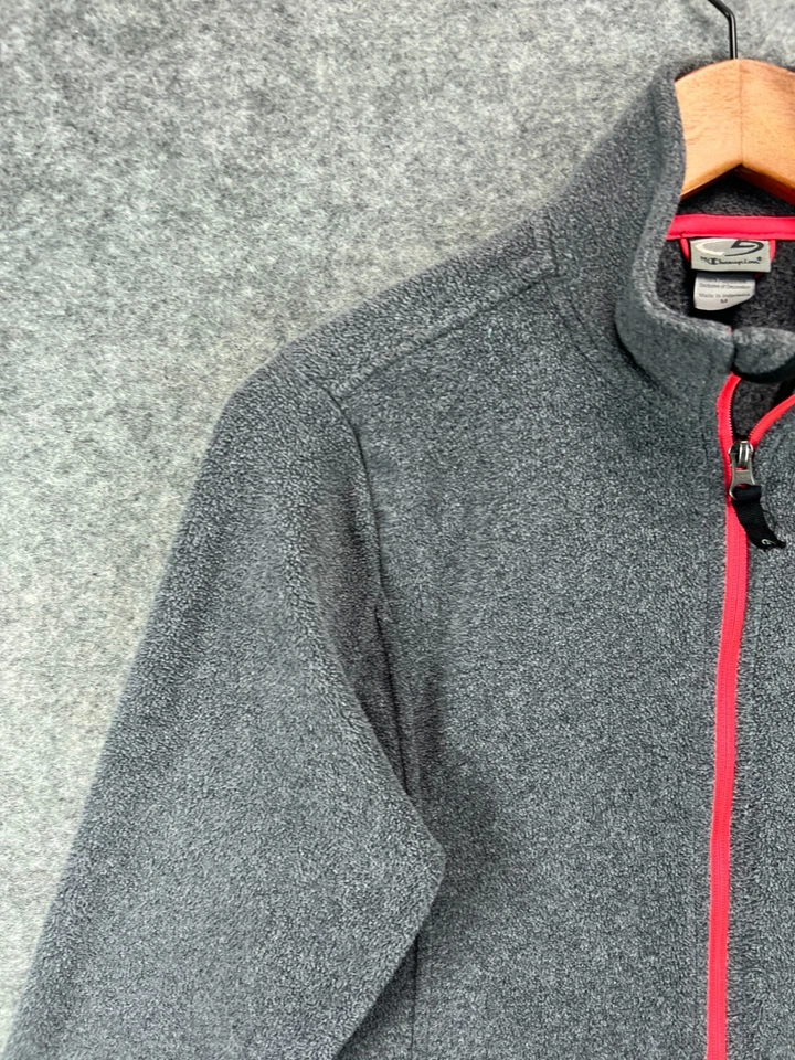 Chaqueta polar C9 Champion para mujer gris medio rosa ribete cremallera manga larga activa 1 Foto 3 de 4