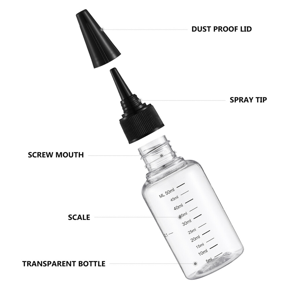 10Pcs Empty Bottle Squeeze Bottles Applicator Cosmetics Repair Dispenser 50ml