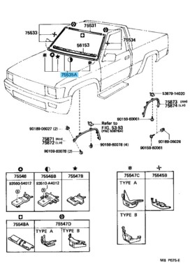 TOYOTA 4RUNNER TRUCK RN8# 91-95 Genuine Windshield Outside Lower