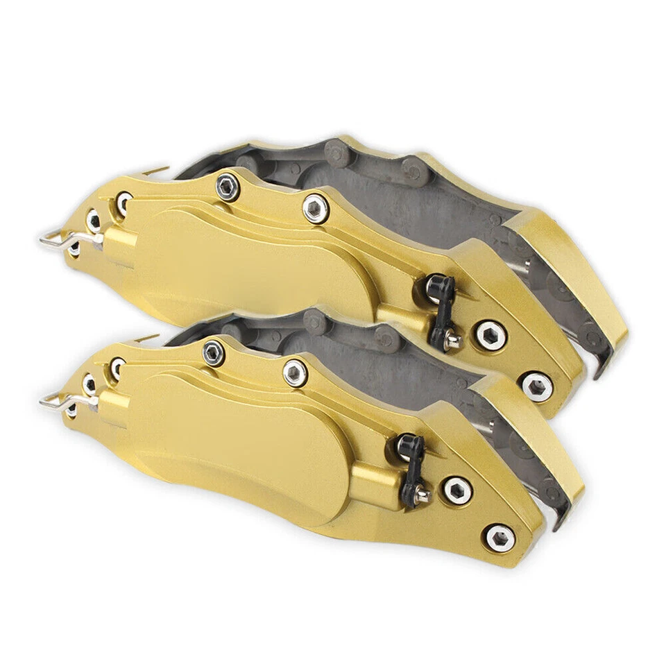 4X 3D Metal Car Brake Caliper Covers Front & Rear Large+Medium Gold Universal Foto 4 de 4