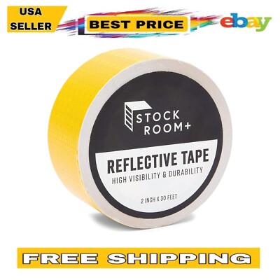 Stockroom Plus Yellow Reflective Safety Tape for Trailers, Signs, Stairs & Bikes