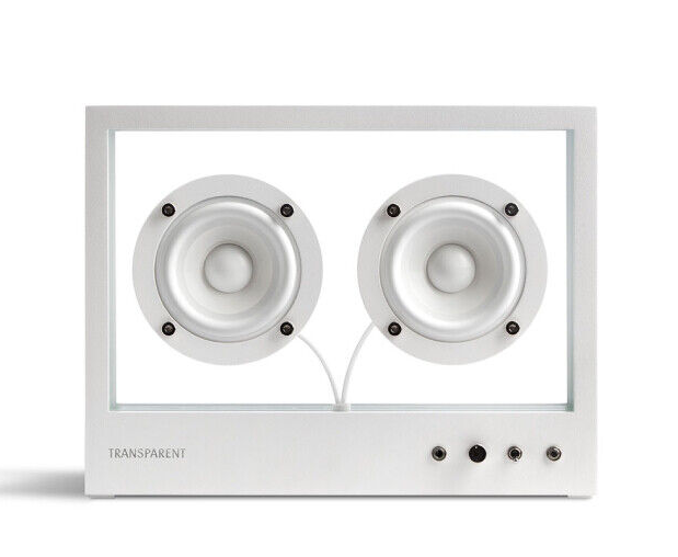 SMALL TRANSPARENT SPEAKER TPS-02 [ホワイト] TRANSPARENT Small Transparent Speaker White Bluetooth Glass Panel