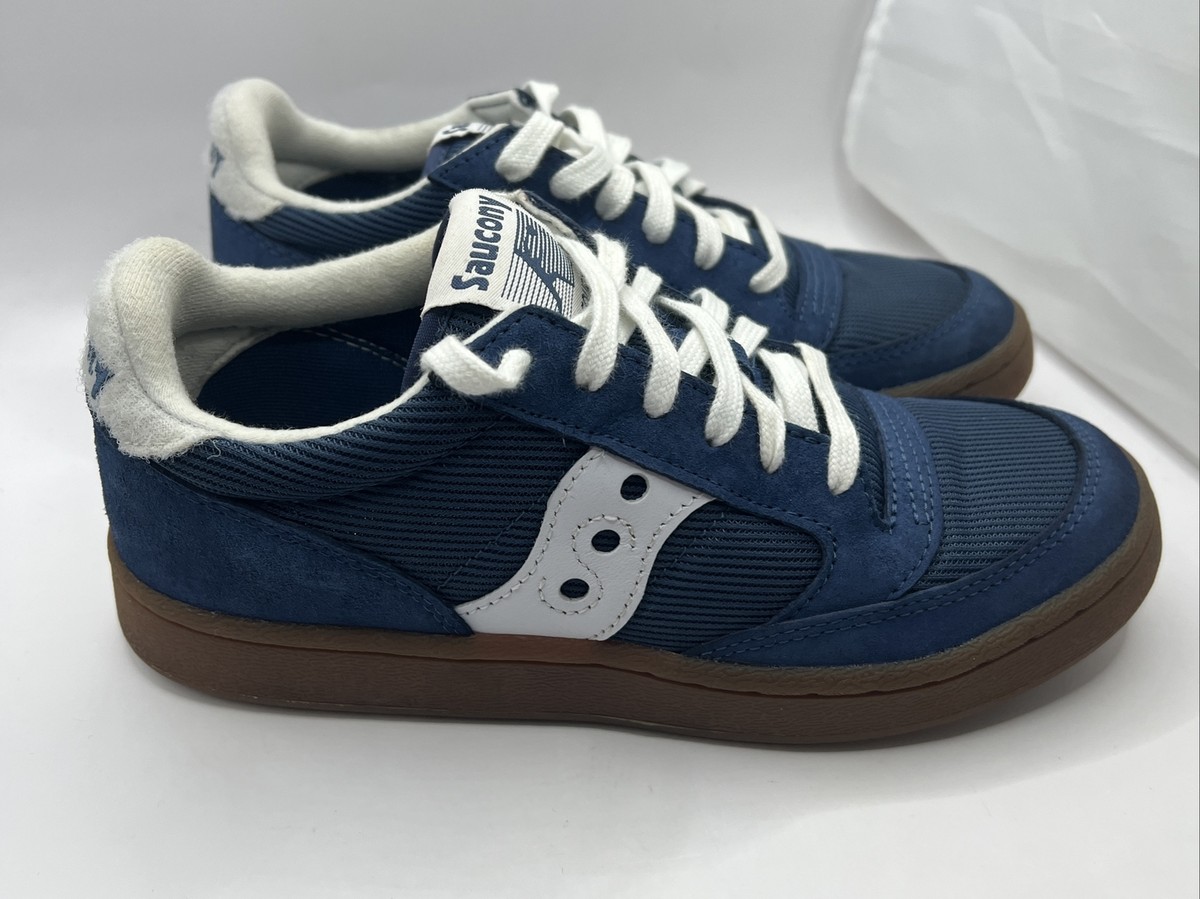 Saucony Mens Jazz Court Blue Suede Skate Shoes Sneakers 5 Medium