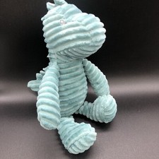 Carter's Dinosaur Lovey Plush Blue Green Dino 11" Ribbed Corduroy Baby Stuffed