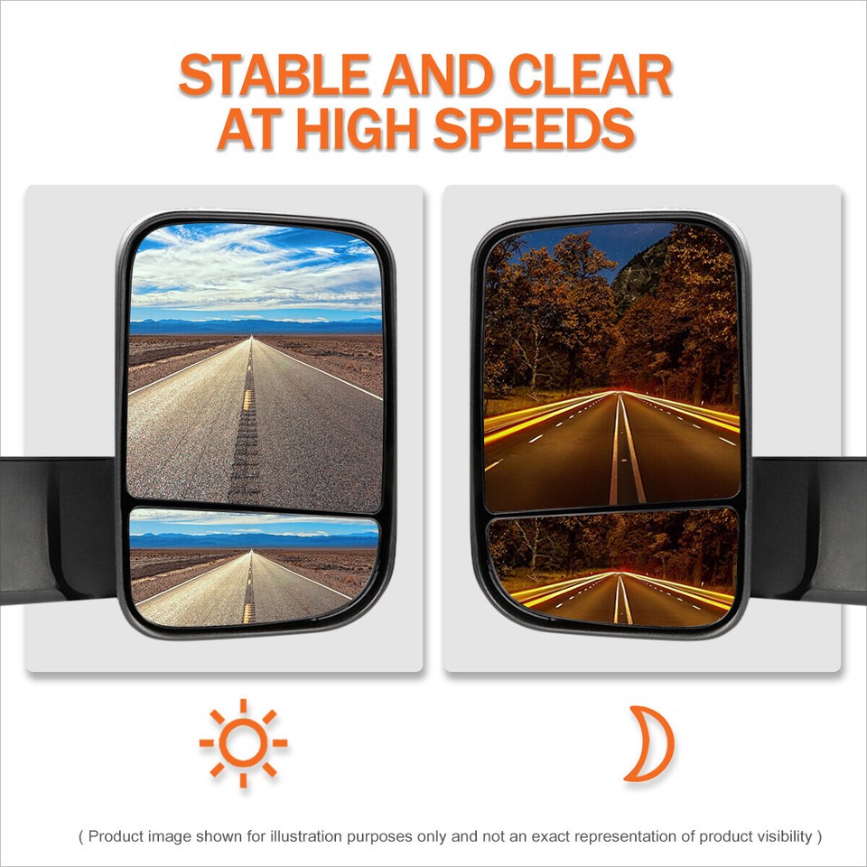 Pair Power Heated Towing Mirrors For 2016-2017 Dodge Ram 1500-5500 - Turn Signal & Puddle Lights