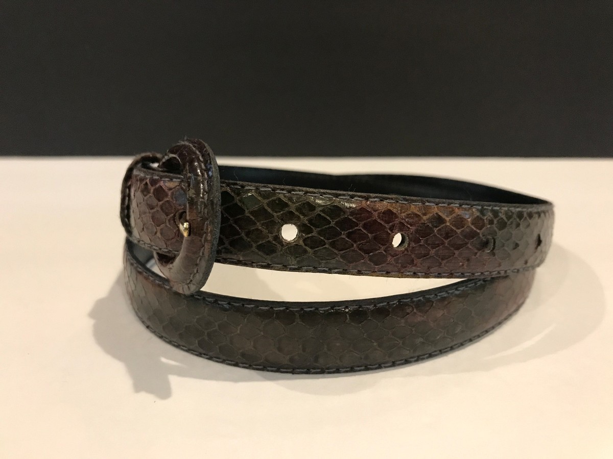 DAME BRAND GENUINE SNAKE SKIN LEATHER BELT SIZE M | eBay display picture 2