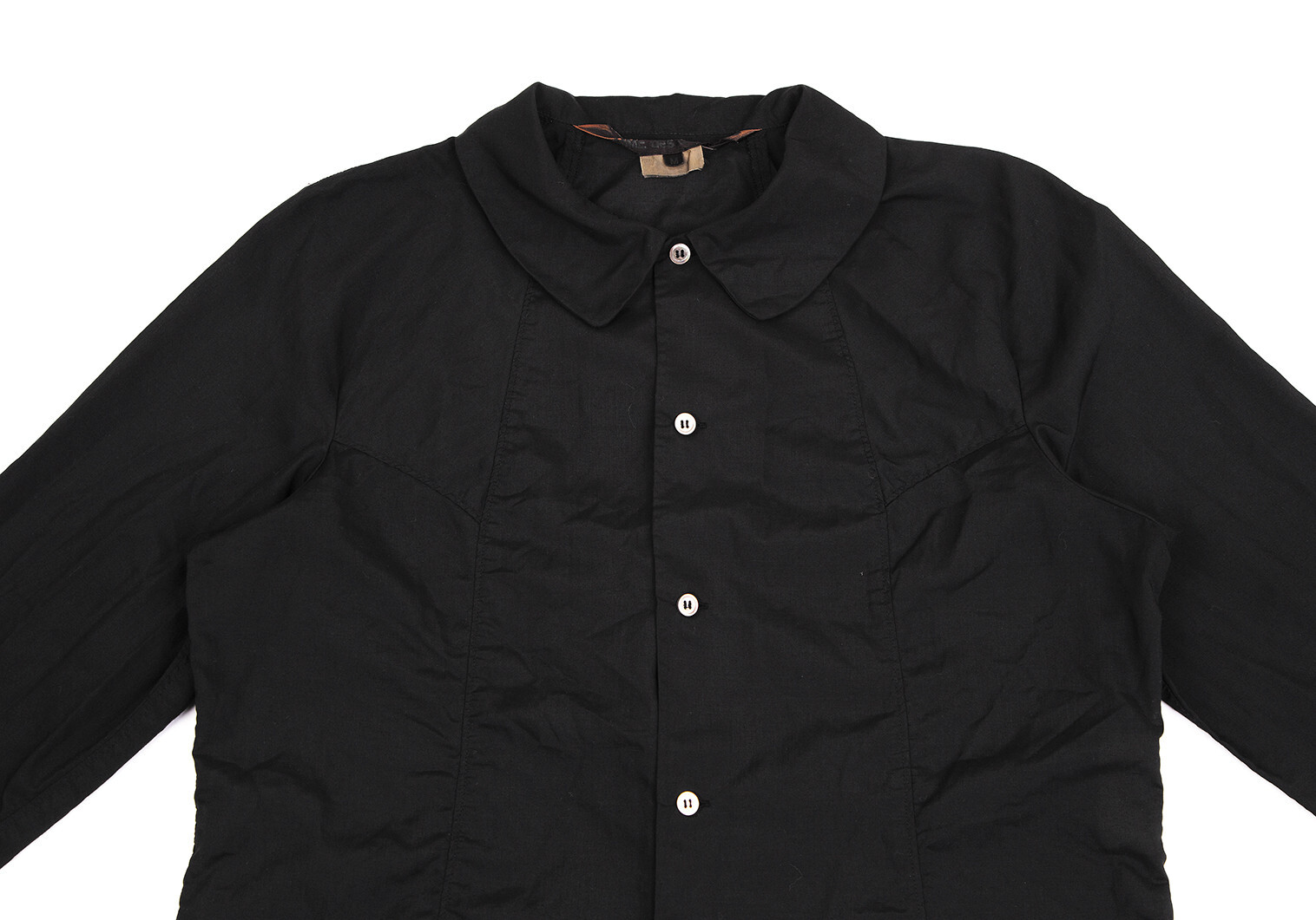 COMME des GARCONS Polyester Round Collar Shirt Bl… - image 3