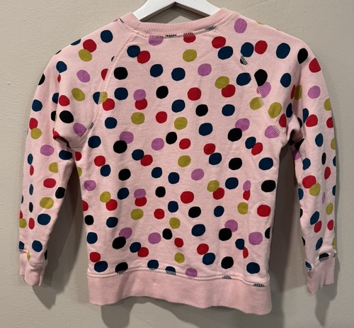 Hanna Andersson Pink Polka Dots Crewneck Sweatshirt Size 130 - US 8 - Picture 2 of 3