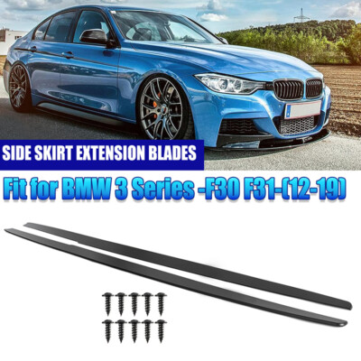 Matte Black M SPORT STYLE SIDE SKIRT EXTENSION LIP For BMW F30 F31 3SERIES 12-18